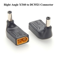 5pcs Right Angle XT60 to DC5521 Connector XT60 Male to DC 5.5mm X 2.1mm Power Wireless Adapter for P