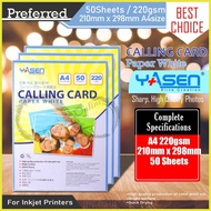 ۩ ☂ ◪ Yasen Calling Card Paper 220gsm 250gsm A4 White vellum board