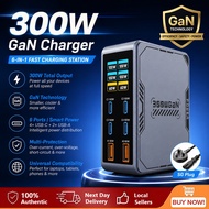 SG Ready Stock 300W GaN Charger 6 Ports PPS PD 100W USB-C Fast Charging Laptop Desktop Charger with 
