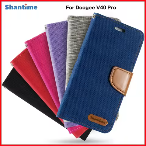 PU Leather Flip Case For Doogee V40 Pro Business Case For Doogee V40 Pro Card Holder Silicone Photo 
