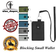 Minimalist RFID Blocking Small Wallet with ID Window,WaterResistant Zip Id Case Wallet with Lanyard 