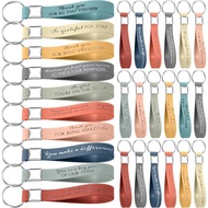 Nosiny 30 Pcs Thank You Keychain Gift Bulk for Employee Christmas Inspirational Appreciation for Cow