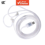 KZ HiFi Silver-Plated Type-C Digital 0.75mm 2-Pin Upgrade Cable for IEM Monitors Kabel Naik Taraf Di