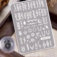 Nail Stamping Plates Gothic Style Gothic Numerals Gothic Flames—Various Gothic-Themed Stamping Plate