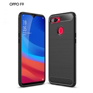 Carristo Oppo F9 Back Case Cover Carbon Fiber Brushed TPU Silicone Soft Casing Phone Mobile Housing
