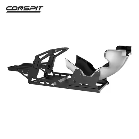 CONSPIT FP-Lite Sim Racing Simulator Cockpit Stand (with/without Vibration Module) +F1 Purple/White 