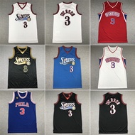 Retro 76ers No.3 Iverson Jersey Summer Men's Basketball Jersey Embroidered