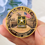 250th Anniversary Us Army Celebration Challenge Coin Paint Commemorative Medal Metal Cultural Creati