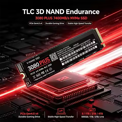 3080 PLUS M.2 2280 NVMe PCIe 4.0 SSD Upto 7300MB/s Internal Solid State Drive 500GB‑4TB For PS5 Lapt