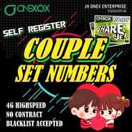 ONEXOX Simcard Vip Number Prepaid XOX Sim Card Couple Set 28 months Validity | 44GB | 100GB PLAN **N