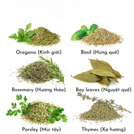 DRY FRAGRANT LEAVES, SPICE LEAVES IN SMALL PACKAGE 50G (OREGANO, BASIL, THYME, BAY LEAVES, ROSEMARRY