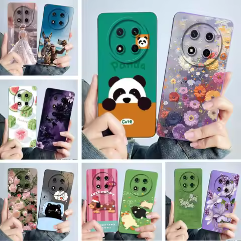 Case For Honor X9c 5G Honor Magic 7 Lite 5G Cute Panda Sweet Girls Cats Protective Liquid Silicone S