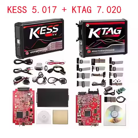 For Online Unlimited KTAG V7.020 2.25 4LED KESS 2.80 EU Red V5.017 OBD2 OBD2 Car ECU Chip Tuning Kit
