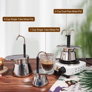 Capable 2 Cup Dual Pipe Moka Pot Stainless Steel Stovetop Espresso Maker Cafetera Italian Percolator