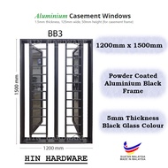 HIN PRE ORDER 2 In 1 Powder Coat Aluminium Casement Window Grill 1200mm(W) x 1500mm(H) / Tingkap Ber