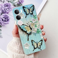 เคสสำหรับ Vivo Y19s เคส V2419ลายผีเสื้อมีสไตล์ฝาปิดซิลิโคนนิ่มกันกระแทกฝาหลัง VivoY19s Y19s Y 19 S