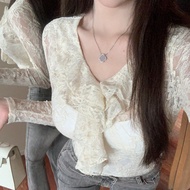 เสื้อท็อป นัวเนีย ลูกไม้ ลายดอกไม้