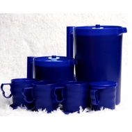 Tupperware Purple Royale Giant Pitcher Set /Royale Mugs &amp; Seal 350ml/ Cawan bertudung/ Royale Blue