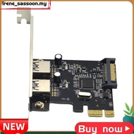 PCIE Expansion Card PCI-E to 2-Port USB3.0 5Gbps Convert Card Riser for Win7/8/9/10/Linux