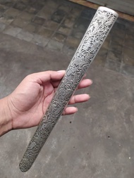 Pendok keriss Bahan perak Model bunton Tatah tempel motif nanas