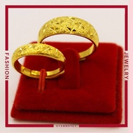 Romantic Love Gift Stars Engraved 916 Gold Ring 2pcs/set Promise Couple Ring for Men, Women, Boys, Girls