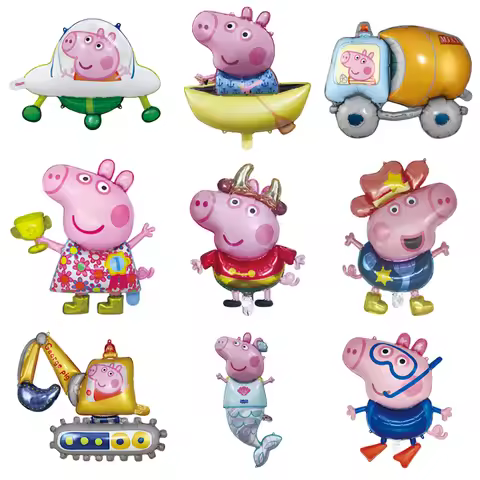 1PC Peppa Pig Theme Birthday Party Aluminum Foil Balloon Decoration