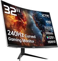 KTC 32 Inch 240Hz Curved Gaming Monitor 1500R 1080P 125% sRGB 1ms, Freesync/G-sync HDR10, HDMI/DP/US