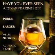 Clear Ice Cube Maker, 2.5" Stainless Steel Crystal Clear Ice Ball Maker, Non-BPA Premium Silicone Ic