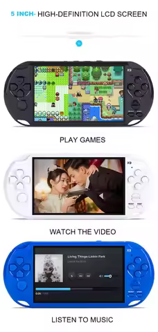 NEW 8GB Handheld Game Players 5 Inch Portable Game Console MP4 Player X9 Game Player with Camera TV 