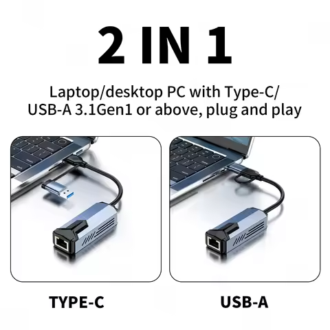 5000M 5Gbps Wired USB Network Card Adapter Type C to RJ45 LAN USB-C Ethernet Converter Hub for Lapto