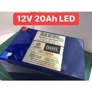 แอมป์เต็มแท้ Lifepo4 แบตเตอรี่ลิเที่ยมฟอสเฟต 12V 20Ah พร้อมใช้ + BMS ควบคุม จ่ายกระแสสูงสุด 30A + Le