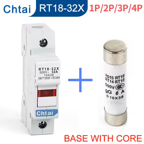 RT18-32X 1/2/3/4P 2/3/4/5/6/8/10/16/20/25/32A Din Rail mounting Fuse Holders Fuse Holder Base Pole f
