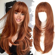 Long Blonde Wig with Bangs for Women- Dark Root to Blonde4x4 Realistic ScalpFree PartingLayered Hair