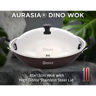 Aurasia 45cm DINO Non Stick Wok with Stainless Steel Lid