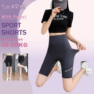 【Shark Pants 5-Point】Women's High Waist Leggings Yoga Pants Seluar→TEPIG
