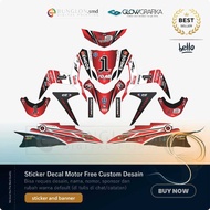 MERAH CUSTOM MOTORCYCLE STICKER DECAL YAMAHA MIO SOUL GT RED WHITE EDITION JL99 B