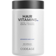 Codeage Hair Vitamins 10000 mcg Biotin, Keratin, Collagen, Vitamin A, B12, C, D3, E, Zinc, Turmeric,