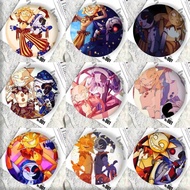 Cartoon Anime S-Sundrop And M-Moondrop F-Fnaf Manga Round Laser Badge Cartoon Brooch Clothes Backpac