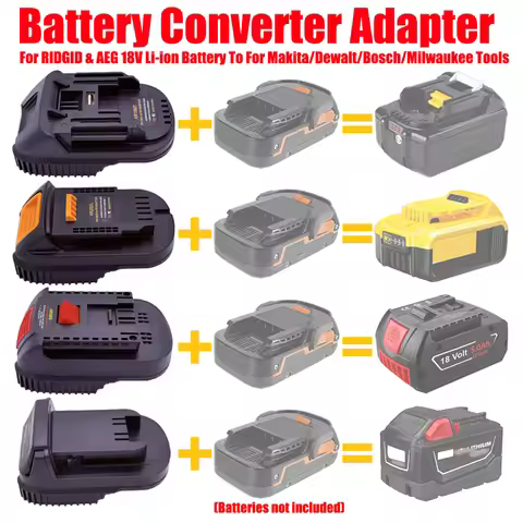 ALASICKA Battery Adapter for Aeg/RidGid 18V Lithium Battery Convert To Fit for Makita/Dewalt/Bosch/M