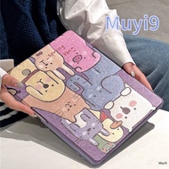 INS Cute Purple Cartoon Full Screen Small Animal For IPad10.2 Shell 2022Ipad10th Cover Pro10.5 Case Ipad Air2 Cover Air5 10.9 Anti-fall Case Pro11 Cover Ipad9th Shell Ipad12.9Shell