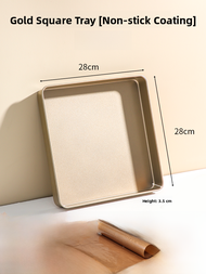 Square Cake Baking Tray 28x28cm Non-Stick Coating French Style for Oven Mooncake Rolling Baking Mold