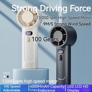 【100 Level Wind Speeds】Handheld Air Cooler Fan Strong Wind,Portable Fan Rechargeable Mini Handheld F