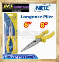 NIETZ LONG NOSE PLIER/Playar Gabung Mulut Buaya Playar Muncung Tirus Playar Pemotong/6"/8"/Plier