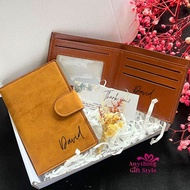 Personalized Gift Box Set Leather Men's Wallet, Passport Holder | Unisex Gift Ideas