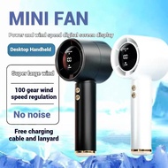 New Mini Kipas mini Fan USB Rechargeable Handheld fan 0-100 Level Speed Adjustment handheld Digital 
