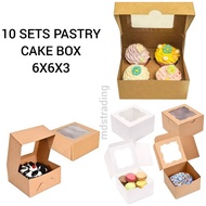 10 SETS Cupcake Cake Boxes 6x6x4 6x6x3 Cup Cake Box Pastry