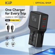 Kiip C35T Universal Travel Adapter Charger Mini Fast Charging 45w GaN Portable Travel