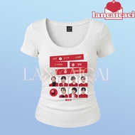 LANCAICAI Women's Fitted U-Neck K-Pop Fan Merch Graphic Tee Fandom Aesthetic Casual Outfit