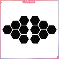  12Pcs Hexagonal Mirror Wall Sticker Background Removable Stereo Decal Home Decor
