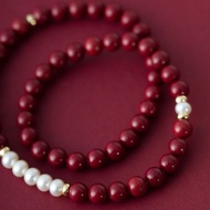 紫金砂硃砂珍珠14KGF兩圈手鍊 | 辟邪防小人新年禮物化太歲